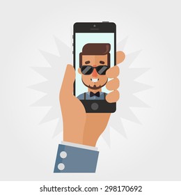 Vector Cartoon Illustration: Hipster Style Photo