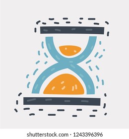 Vector cartoon illustration of Hourglass. Time passing concept for business deadline, urgency and running out of time or process. Icon sandclock