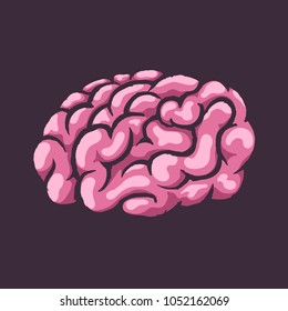 Vector cartoon illustration of human brain.
