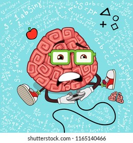 vector cartoon illustration of a human brain