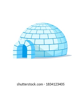 Vector cartoon illustration of an igloo.