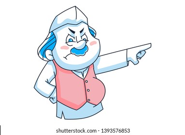  Vector cartoon illustration of Indian politician hand expression. Isolated on white background. 