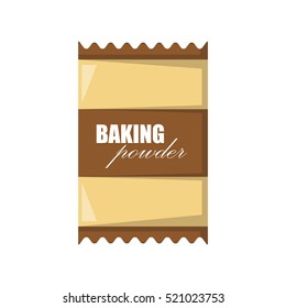 Vector cartoon illustration with isolated baking powder in bag. Vector baking or pastry ingredient icon isolated on white background. Cartoon cooking ingredient object