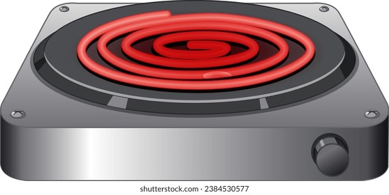 A vector cartoon illustration of an isolated electric coil stove