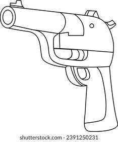 Una ilustración vectorial de un contorno aislado de armas
