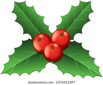 Vektorgrafik einer isolierten Heiligenpflanze für Weihnachtsdekoration
