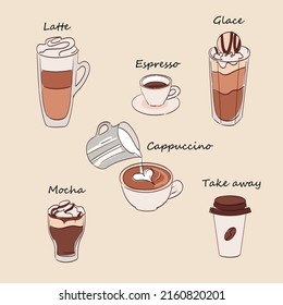 Vector cartoon illustration isolated icon. Brewing or pouring coffee.