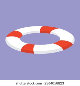 Vector cartoon vector illustration isolated object summer item life buoy