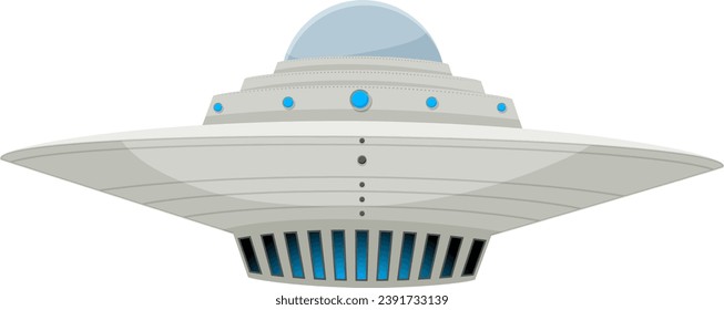 A vector cartoon illustration of an isolated UFO UAP