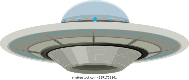 A vector cartoon illustration of an isolated UFO UAP