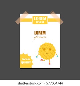 Vector cartoon illustration with isolated waffle character background. Pastry or bakery shop icon. Sweet dessert, snack food. Cute, funny waffle
