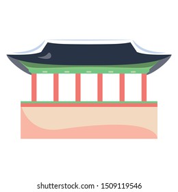 Vector Cartoon Illustration Of Korean Construction Isolated