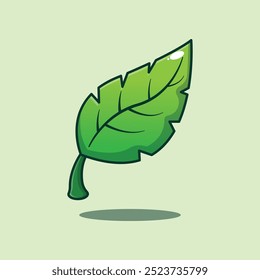 Vector cartoon illustration of leaf. Vector cartoon Illustration suitable for poster, brochure, web, mascot, sticker, logo and icon.