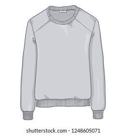 Vector Cartoon Illustration - Light Gray Sweatshirt