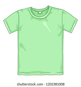 Vector Cartoon Illustration - Light Green T-shirt