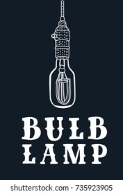 Vector cartoon illustration of Lights isolated design elements. Glowing lights for greeting card design. Decorative antique retro edison bulbs. And hand drawn lettering name