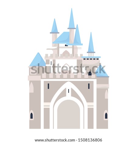 Vector Cartoon Illustration Of Lotte World Magic Island Castle Isolated