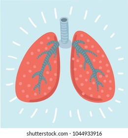 Vector cartoon illustration Lungs icon, flat style. Internal organs of the human design element, logo. Anatomy, medicine concept. Healthcare. Isolated on white background.