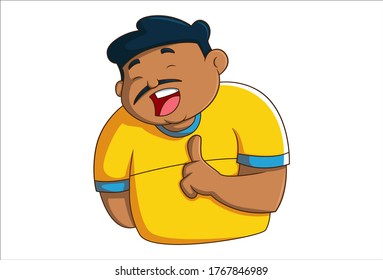 Vector cartoon illustration of man is annoyed. Isolated on white background.