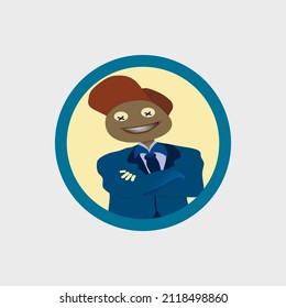 ilustración vectorial de un hombre con una gran sonrisa, y siempre feliz.
