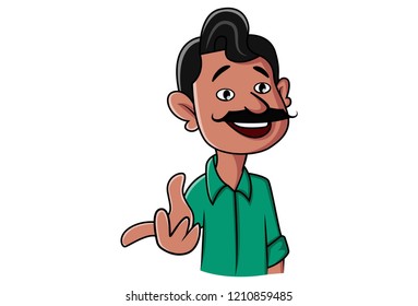 Vector cartoon illustration of man hand expression. Isolated on white background.
