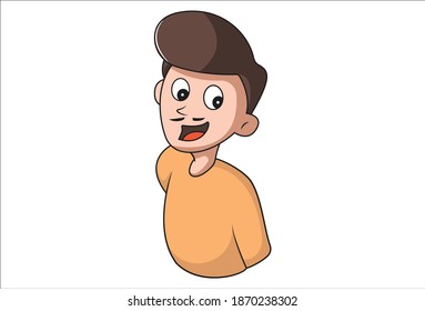 Ilustración de dibujos animados. El hombre está sonriendo. Aislado sobre fondo blanco.