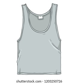 Vector Cartoon Illustration - Men Gray Singlet