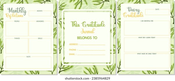 Vector cartoon illustration of mental health check note with tropical plants