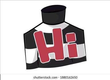 Vector cartoon illustration of mime boy saying hi. Isolated on white background.