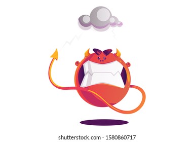 Vector cartoon illustration of monster is angry . Isolated on white background.