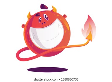 Vector cartoon illustration of monster. Isolated on white background.