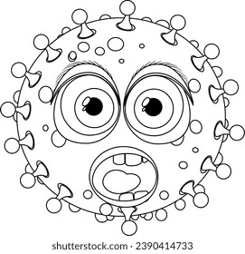 A vector cartoon illustration of a monstrous character representing bacteria, germs, and viruses