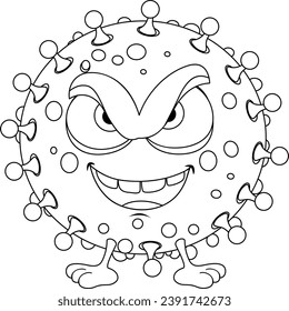 A vector cartoon illustration of a monstrous germ virus