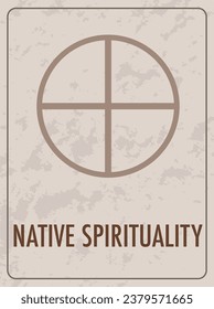 A vector cartoon illustration of a Native Spirituality icon on a card
