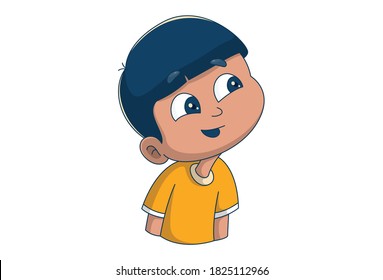 Vector cartoon illustration of a naughty boy. Isolated on white background.