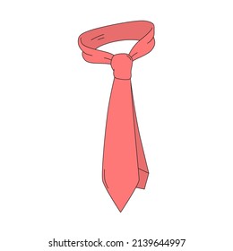 Vector cartoon illustration of necktie isolated on white background. Symbol of office dress code