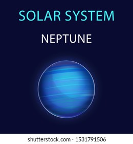 Vector cartoon illustration of Neptune.