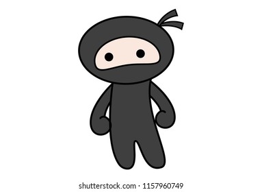 Vector Cartoon Illustration Ninja Sad Expression Stock Vector (Royalty ...