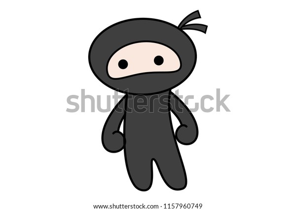 Vector Cartoon Illustration Ninja Sad Expression Stock Vector (Royalty ...