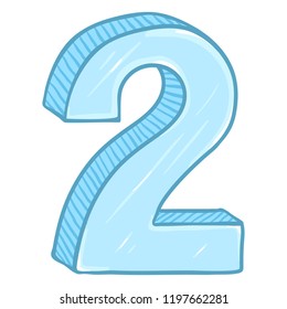 Vector Cartoon Illustration - Number Two. The Figure of 2.