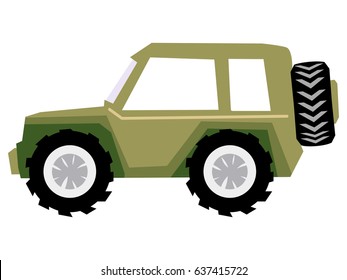 vector cartoon illustration of off-road car