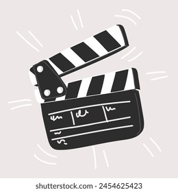 Vector cartoon illustration ofTwo movie clappers open slate board. Movie clapperboard. Clapper board clipping path included.