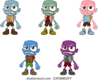 Dibujo vectorial de un viejo zombi gruñón