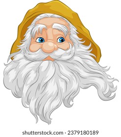 Vector cartoon illustration of an old man with a natural facial expression wearing a hoodie