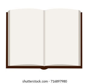 Vector cartoon illustration - an open empty book isolated on white backgroud. Ready for your own text.