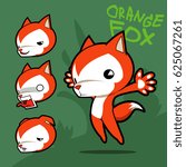 vector cartoon illustration : Orange Fox.