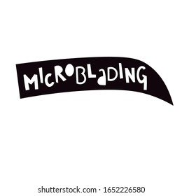 vector cartoon illustration of permanent makeup: microblading, brow tattoo, eyebrows shaping, etc. beauty saloon or brow bar master logo, symbol, clipart. 