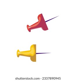 Vector cartoon illustration with pins