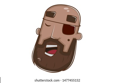 Vector cartoon illustration of pirate is sleeping. Isolated on white background.