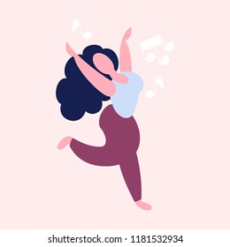 Vector Cartoon Illustration Plus Size Dancing Stock Vector (Royalty ...